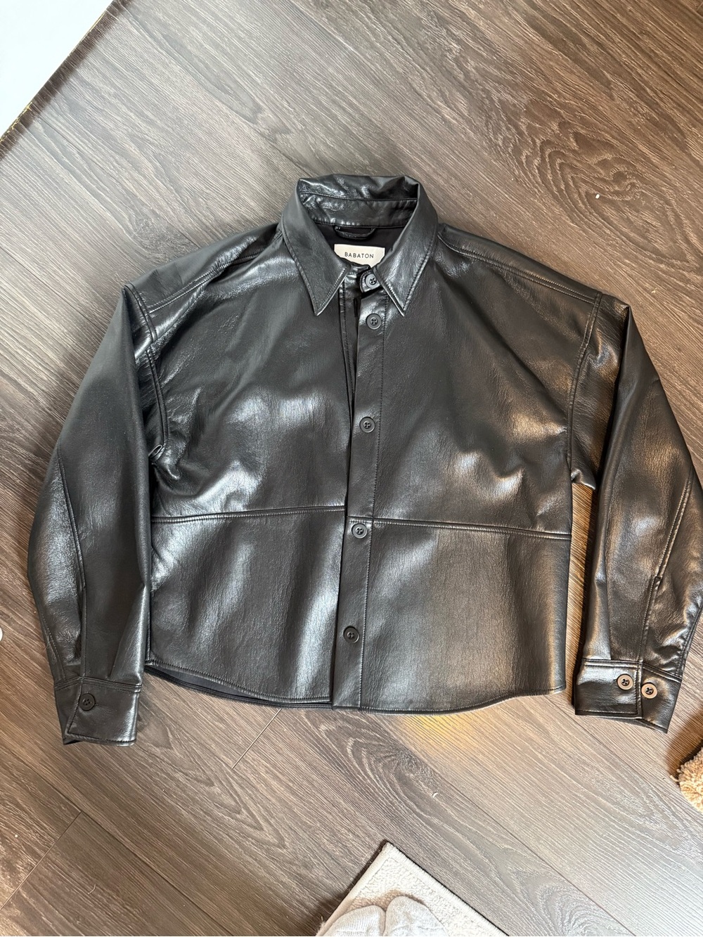 Babaton / Aritzia Faux Leather Button Up Jacket